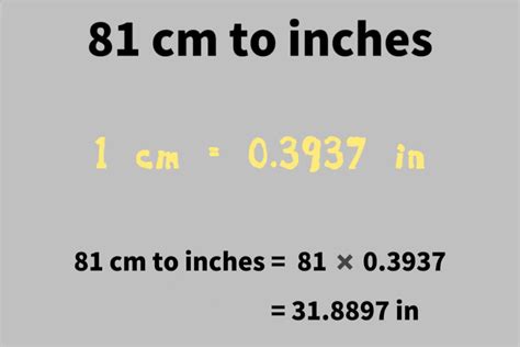 81cm in inches|Convert 81 Centimeters to Inches